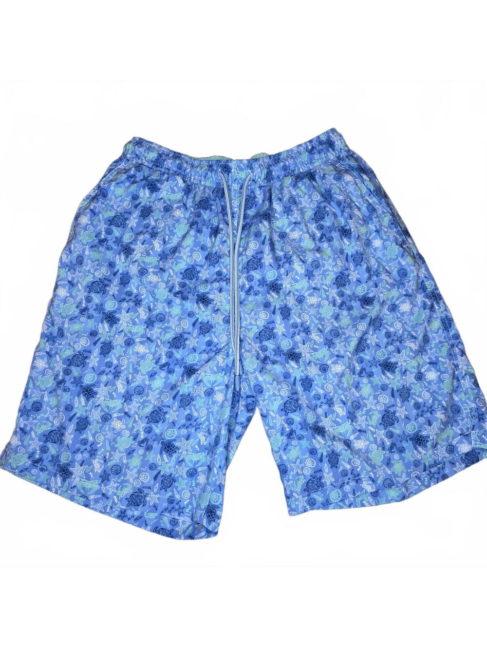 Peter Millar Seaside Collection Men's Swim Trunks Light Blue Size M Tropical